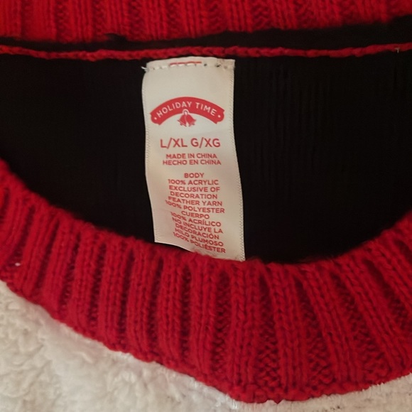 NWOT Holiday Time Double 2 Person Ugly Christmas Sweater NEW Sz L/XL elf & Santa - Picture 4 of 7